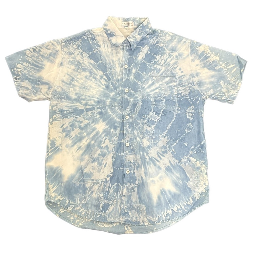 Vintage P&L Group Activewear Button Up in Blue Tie Dye